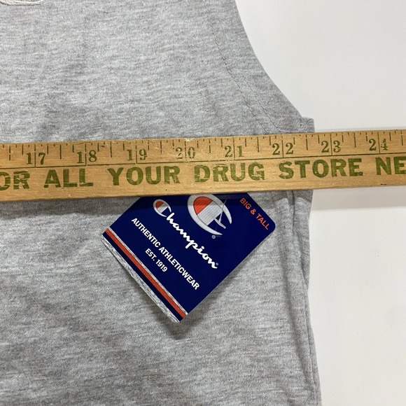 Champion Tank Top Men's Large Tall Sleeveless Heather Gray Crew Neck NWT - Picture 8 of 9